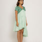 Teal-Tea Green Asymmetrical Dress