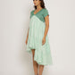 Teal-Tea Green Asymmetrical Dress