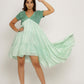 Teal-Tea Green Asymmetrical Dress