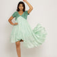 Teal-Tea Green Asymmetrical Dress