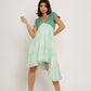 Teal-Tea Green Asymmetrical Dress