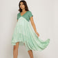 Teal-Tea Green Asymmetrical Dress