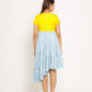 Yellow-Ice Blue Asymmetrical Dress