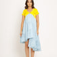 Yellow-Ice Blue Asymmetrical Dress