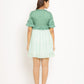 Teal-Tea Green Frill Dress