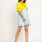 Yellow-Ice Blue Frill Dress