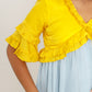 Yellow-Ice Blue Frill Dress