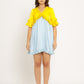 Yellow-Ice Blue Frill Dress