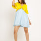 Yellow-Ice Blue Frill Dress