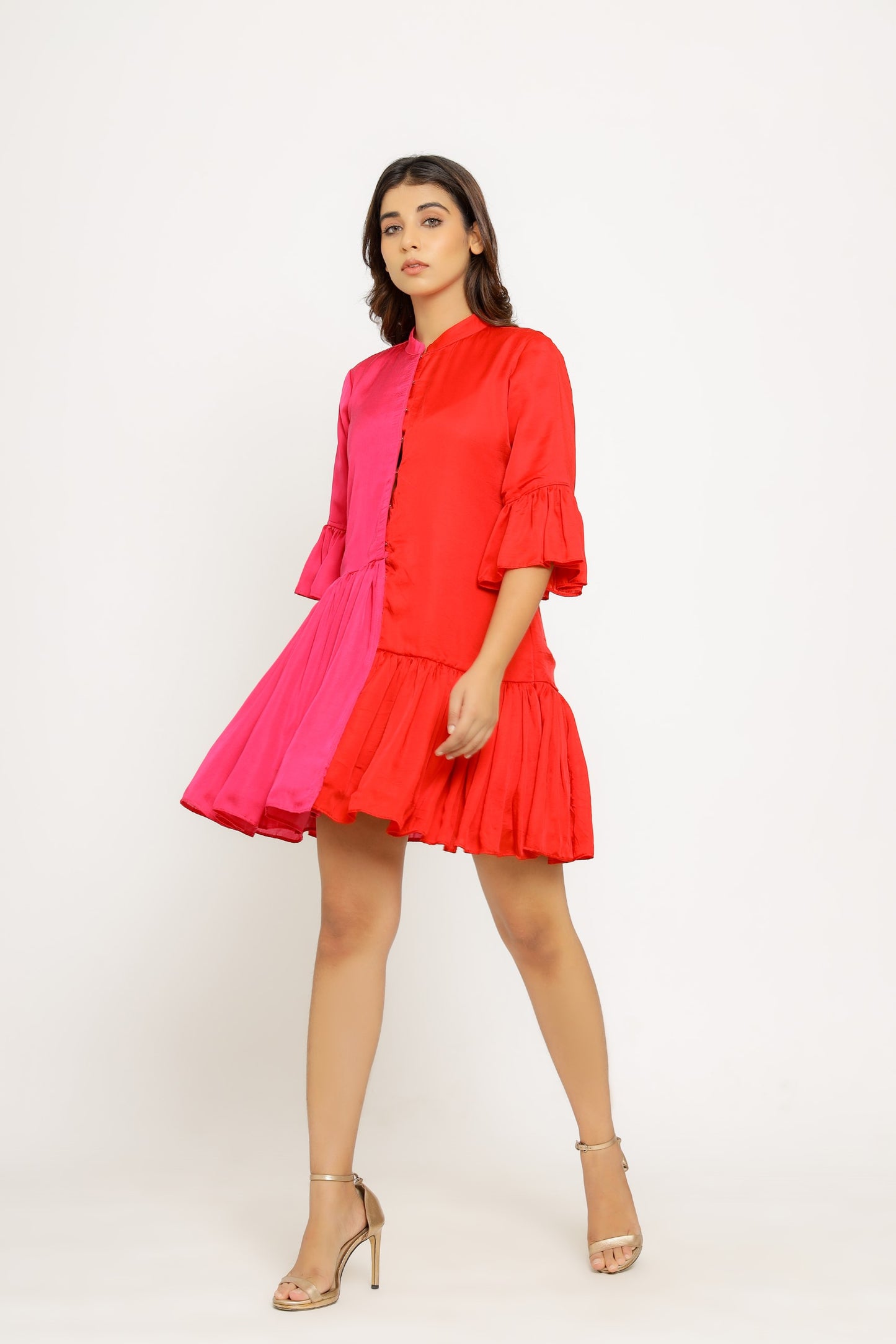 Red-Pink Half & Half Dress