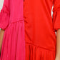 Red-Pink Half & Half Dress