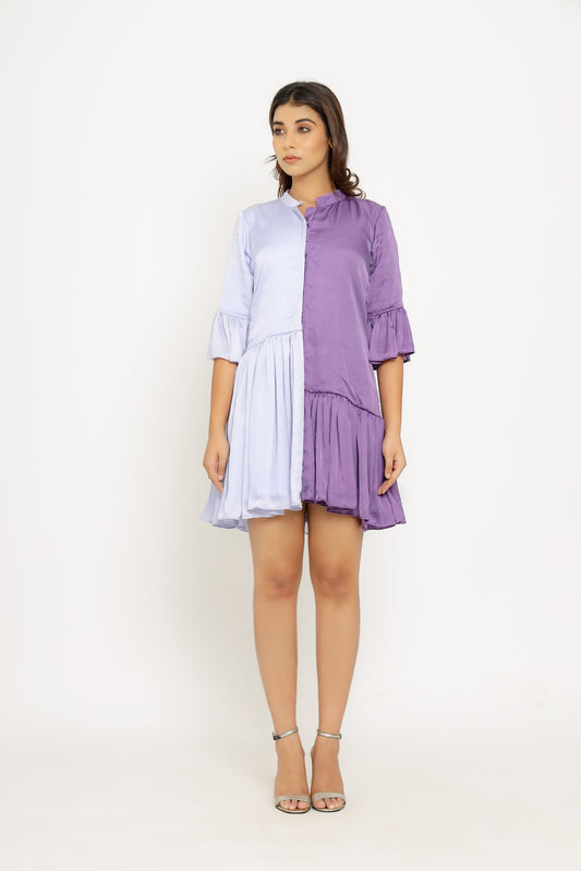 Purple-Lilac Half & Half Dress