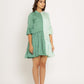 Teal-Tea Green Half & Half Dress