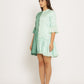 Teal-Tea Green Half & Half Dress