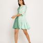 Teal-Tea Green Half & Half Dress