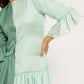 Teal-Tea Green Half & Half Dress