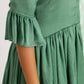 Teal-Tea Green Half & Half Dress
