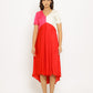 Red-Pink Midi Dress