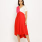 Red-Pink Midi Dress