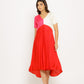 Red-Pink Midi Dress