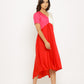 Red-Pink Midi Dress