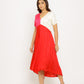 Red-Pink Midi Dress