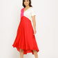 Red-Pink Midi Dress