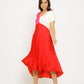 Red-Pink Midi Dress