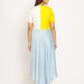 Yellow-Ice Blue Midi Dress