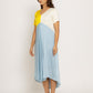 Yellow-Ice Blue Midi Dress