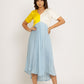 Yellow-Ice Blue Midi Dress