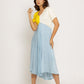 Yellow-Ice Blue Midi Dress