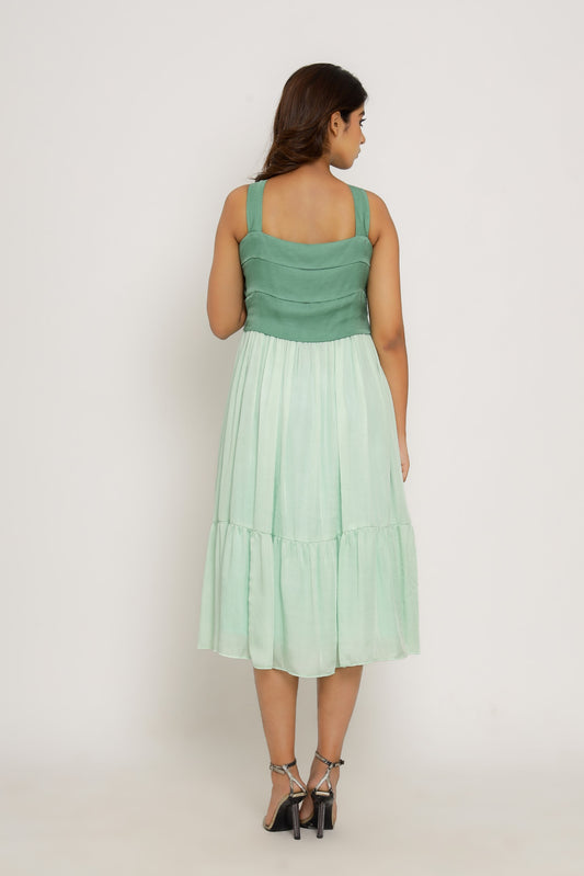 Teal -Tea Green Midi Dress