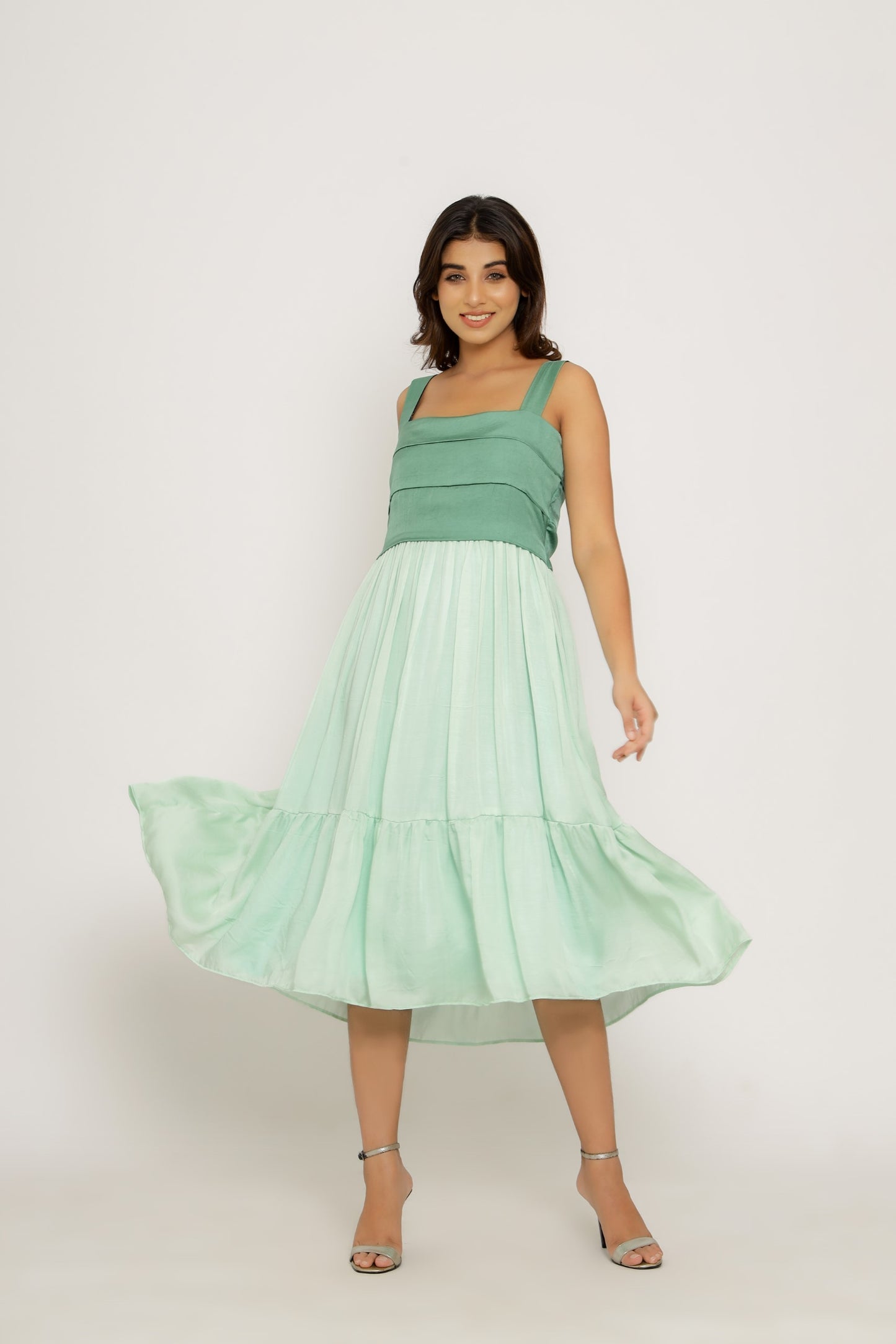 Teal -Tea Green Midi Dress