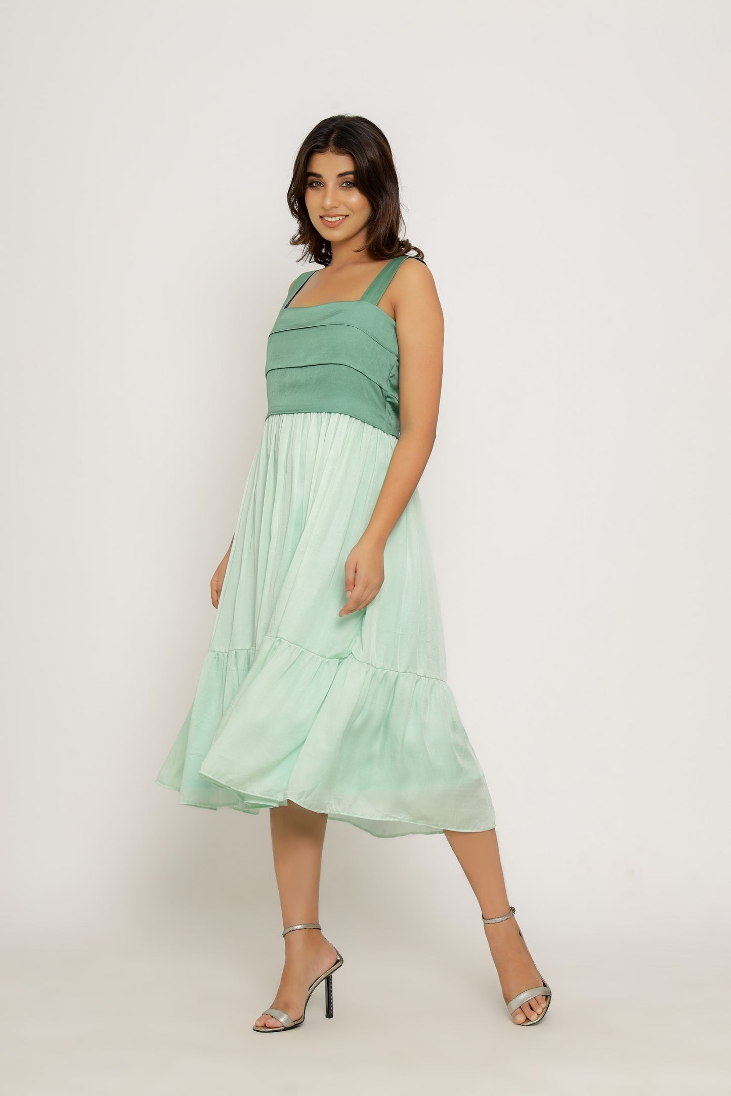 Teal -Tea Green Midi Dress