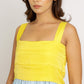 Yellow-Ice Blue Midi Dress