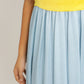 Yellow-Ice Blue Midi Dress