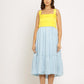 Yellow-Ice Blue Midi Dress