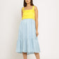 Yellow-Ice Blue Midi Dress