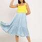 Yellow-Ice Blue Midi Dress