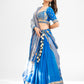 French blue hand embroidered lehenga set