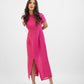Hot pink slit dress
