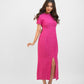 Hot pink slit dress
