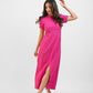 Hot pink slit dress