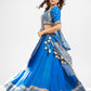 French blue hand embroidered lehenga set