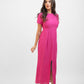 Hot pink slit dress