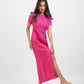 Hot pink slit dress