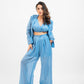 Baby blue co-ord set with jacket