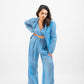 Baby blue co-ord set with jacket