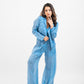 Baby blue co-ord set with jacket